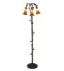 58" High Amber Tiffany Pond Lily 3 Light Floor Lamp