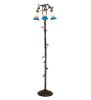 58" High Pink/Blue Tiffany Pond Lily 3 Light Floor Lamp