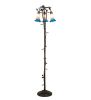 58" High Pink/Blue Tiffany Pond Lily 3 Light Floor Lamp
