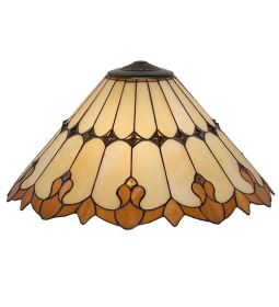 20" Wide Nouveau Cone Stained Glass Shade