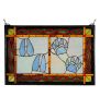 26.5"W X 17.5"H Deer & Cougar Tracks Stained Glass Window