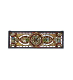 35"W X 11"H Evelyn in Topaz Transom Stained Glass Window