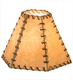 7"W X 5"H Faux Leather Tan Hexagon Shade