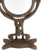 17" High Amber/Purple Pond Lily Twin Cherub 2 Light Accent Lamp