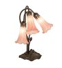 16 High Pink Tiffany Pond Lily 3 Light Accent Lamp