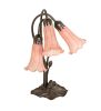 16 High Pink Tiffany Pond Lily 3 Light Accent Lamp