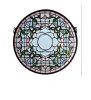 20W X 20H Tulip Bevel Medallion Stained Glass Window