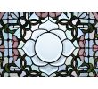 20W X 20H Tulip Bevel Medallion Stained Glass Window