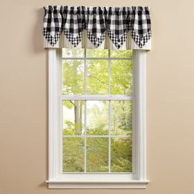 Wicklow Lined Point Valance 15" L - Black/Cream
