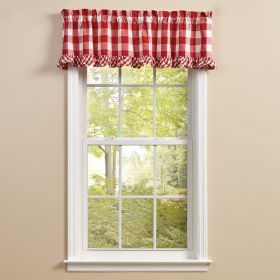 Wicklow Ruffled Valance 14" L - Red