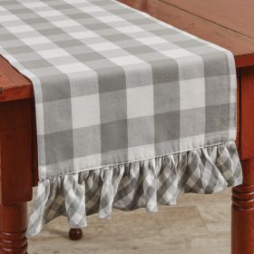Wicklow Ruffled Table Runner 42" L -  Dove