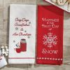 Happiness Snow Embroidered Dishtowel