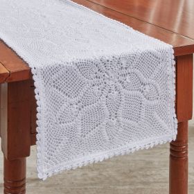 Kadia Lace Table Runner 36" L - White
