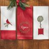 Williamsburg Cardinal Pine Embroidered Dishtowel