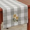 Wicklow Check Sunflower Embroidered Table Runner 36" L