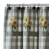 Wicklow Check Sunflower Embroidered Shower Curtain 72" x 72"