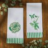 Patricia Heaton Home Flower Embroidered Dishtowel - Green