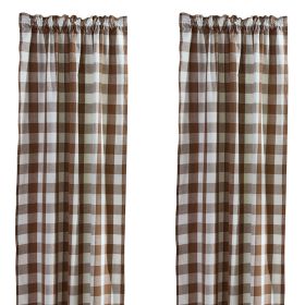 Wicklow Lined Panel Pair. 84" L-Brown And Cream