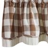 Wicklow Lined Layered Valance 16" L-Brown And Cream