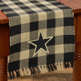 Wicklow Star Yarn Table Runner 54" L - Black