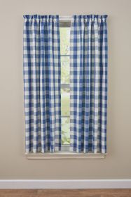 Wicklow Check Panels - 63"L - China Blue