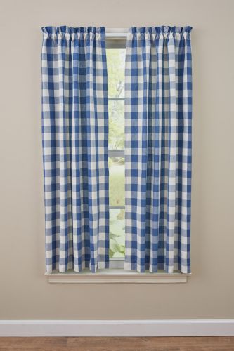 Wicklow Check Panels - 63"L - China Blue