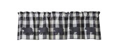 Wicklow Bear Applique Valance - Black & Cream