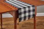 Wicklow Check Table Runner - 36"L - Black & Cream