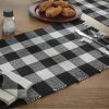 Wicklow Check Table Runner - 36"L - Black & Cream