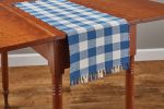Wicklow Check Table Runner - 36"L - China Blue