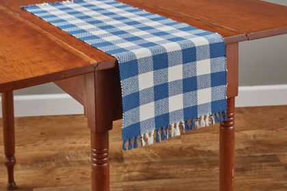 Wicklow Check Table Runner - 36"L - China Blue