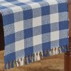 Wicklow Check Table Runner - 36"L - China Blue