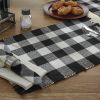 Wicklow Check Yarn Placemat - Black & Cream