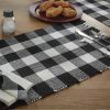 Wicklow Check Table Runner - 54"L - Black & Cream
