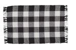 Wicklow Check Yarn Placemat - Black & Cream