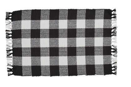 Wicklow Check Yarn Placemat - Black & Cream