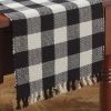 Wicklow Check Table Runner - 54"L - Black & Cream