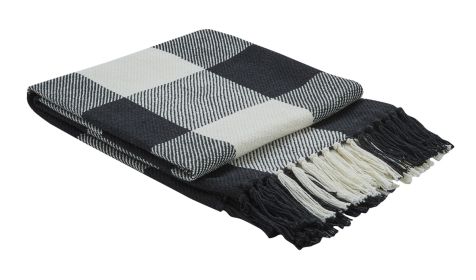 Wicklow Check Throw - Black & Cream