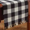 Wicklow Check Table Runner - 54"L - Black & Cream
