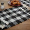 Wicklow Check Table Runner - 36"L - Black & Cream