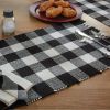 Wicklow Check Table Runner - 54"L - Black & Cream