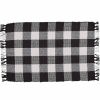 Wicklow Check Yarn Placemat - Black & Cream
