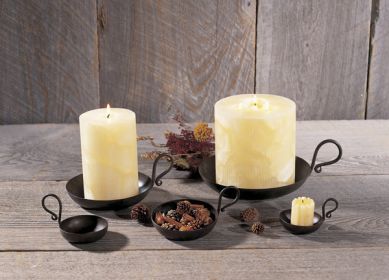 Iron Candle Dish - 7.5"Dia