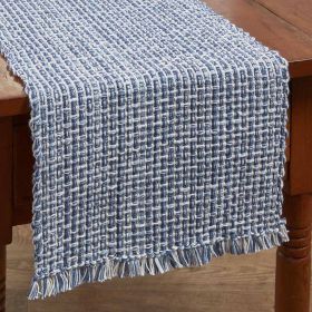 Tweed Table Runner - 54"L - Denim