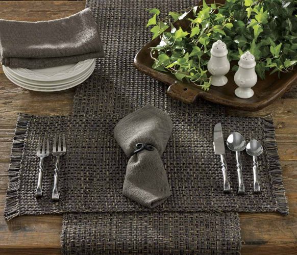 Tweed Table Runner - 54"L - Charcoal