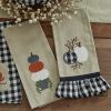 Check And Cream Pumpkin Dishtowel