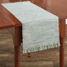 Basketweave Table Runner  - 36"L - Barely Blue