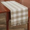 Wicklow Check Table Runner  - 36"L  - Natural