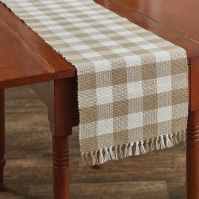 Wicklow Check Table Runner  - 54"L  - Natural