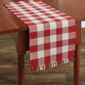 Wicklow Check Table Runner  - 36"L - Red&Cream